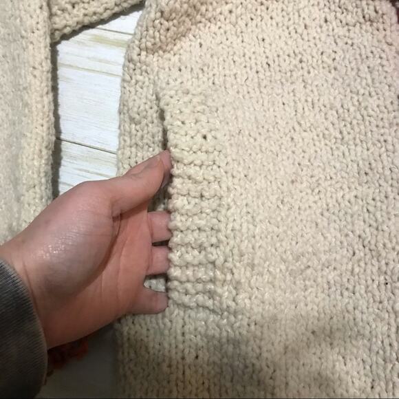 Handmade Thick Chunky Knit Colorful Rainbow Fringe Boho Fairy Cardigan Sweater - Picture 3 of 5